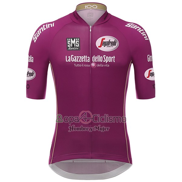 Giro d'Italia Ropa Ciclismo Culotte Corto 2017 Hombre Mangas Cortas Fucsia
